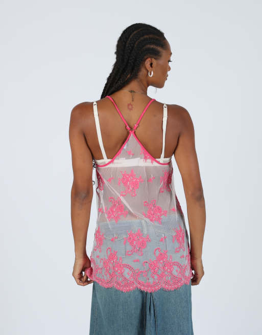 Vintage Denny Rose S cami in baby pink, 2 of 4
