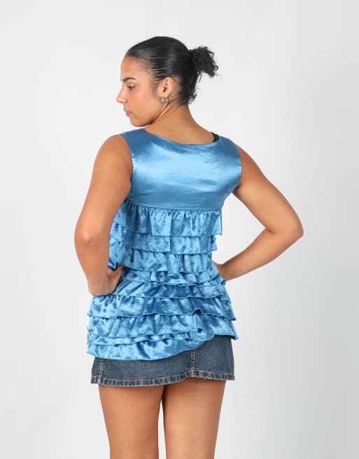 Vintage Denny Rose S cami in blue, 2 of 4