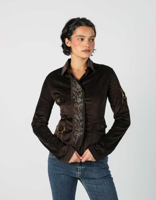Vintage Denny Rose S cord jacket in brown, 1 of 4