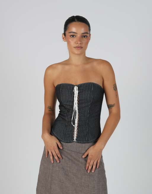 Vintage Denny Rose S corset in charcoal grey
