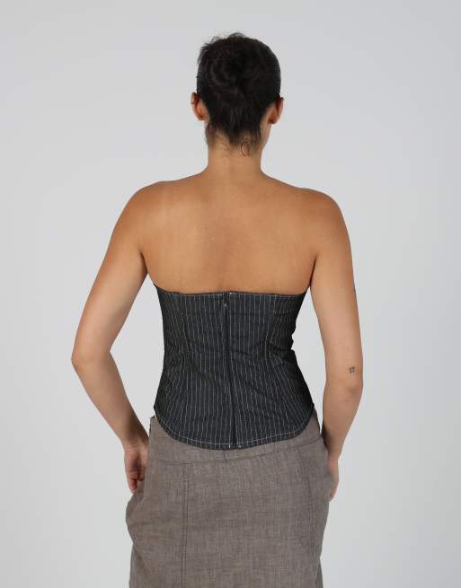 Vintage Denny Rose S corset in charcoal grey, 2 of 4