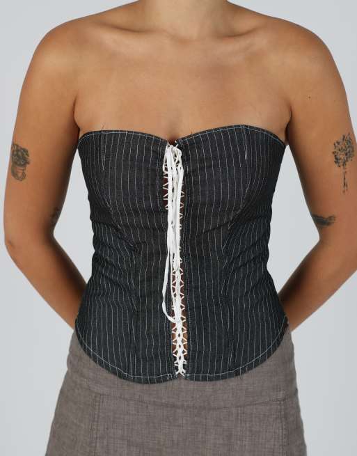 Vintage Denny Rose S corset in charcoal grey, 4 of 4