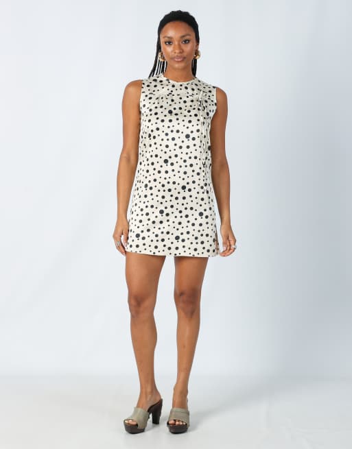 Vintage Denny Rose S woven mini dress in cream