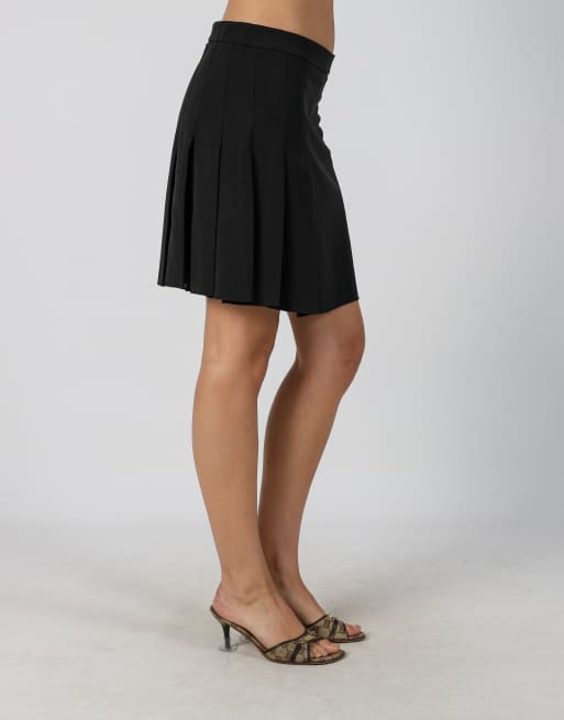 Vintage Denny Rose S woven mini skirt in black, 2 of 4
