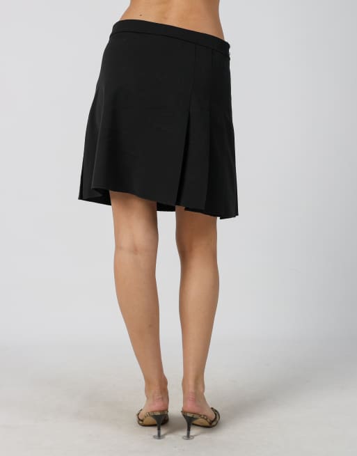 Vintage Denny Rose S woven mini skirt in black, 4 of 4