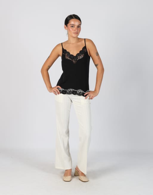 Vintage Denny Rose S woven trousers in cream, 1 of 4