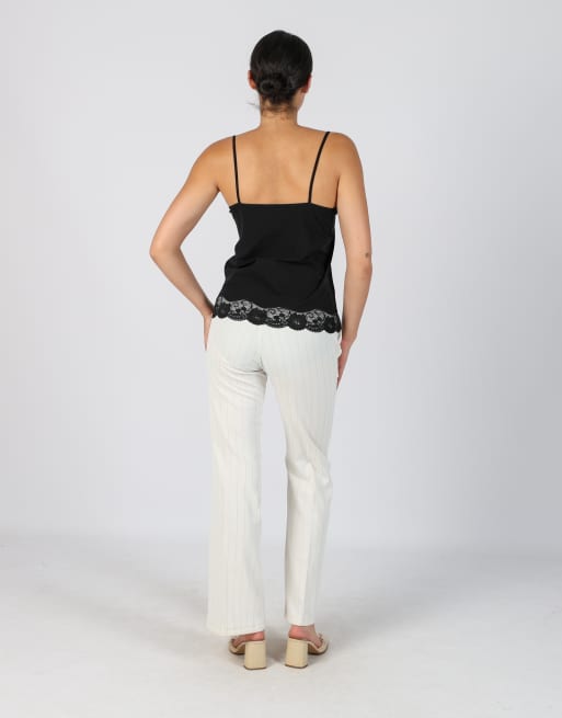 Vintage Denny Rose S woven trousers in cream, 3 of 4