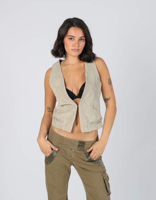 Vintage Dept S woven top in beige