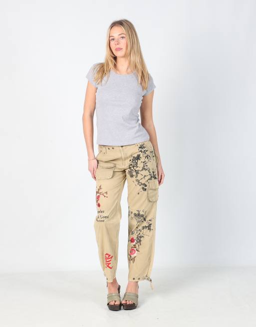 Vintage Derhy S cargo pants in tan