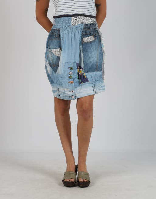 Vintage Desigual M denim midi dress in blue, 2 of 4