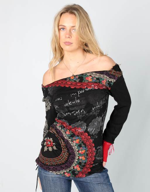 Vintage Desigual M long sleeve top in black