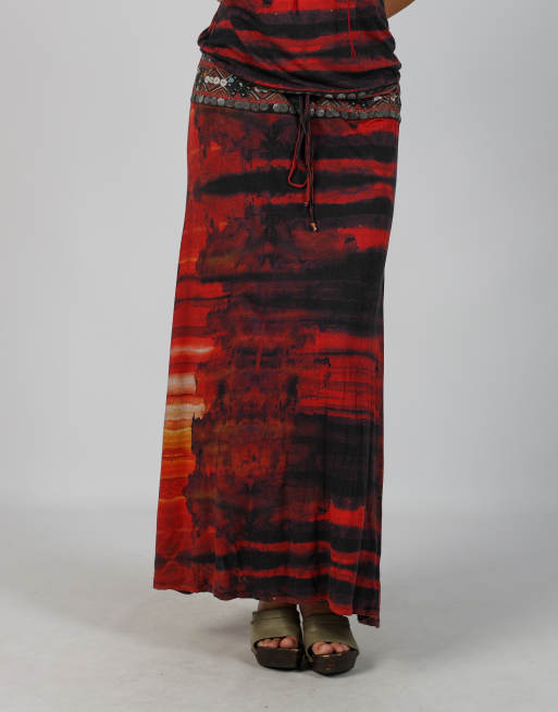 Vintage Desigual M woven maxi dress in red, 2 of 4