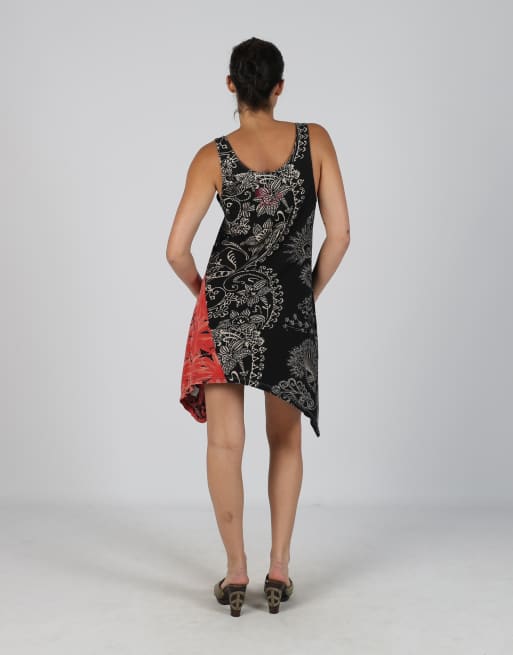 Vintage Desigual M woven midi dress in black, 3 of 4