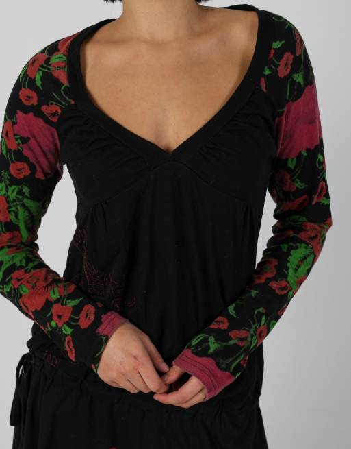 Vintage Desigual M woven midi dress in black, 4 of 4