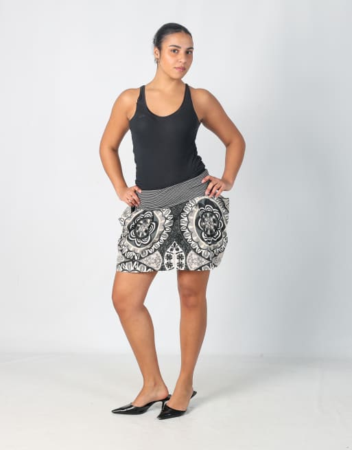 Vintage Desigual M woven midi skirt in grey