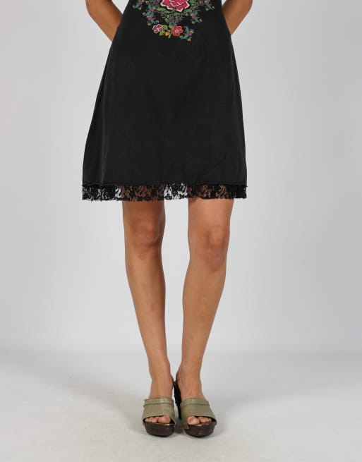Vintage Desigual M woven mini dress in black, 2 of 4