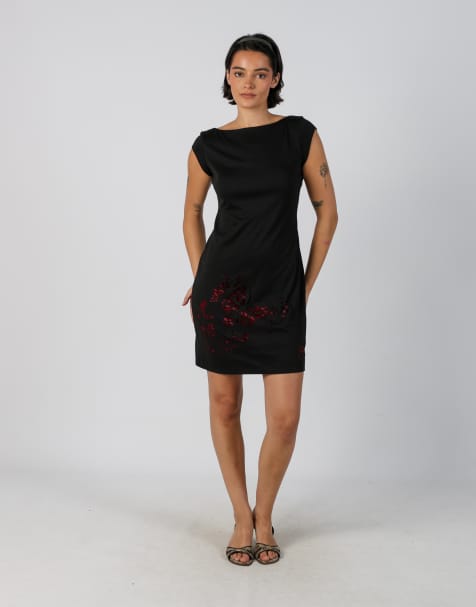 Vintage Desigual M woven mini dress in black - view 1