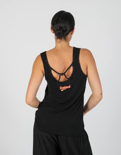 Vintage Desigual M woven vest in black, 2 of 4