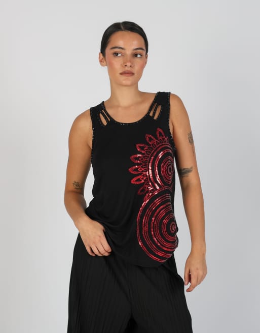 Vintage Desigual M woven vest in black, 3 of 4