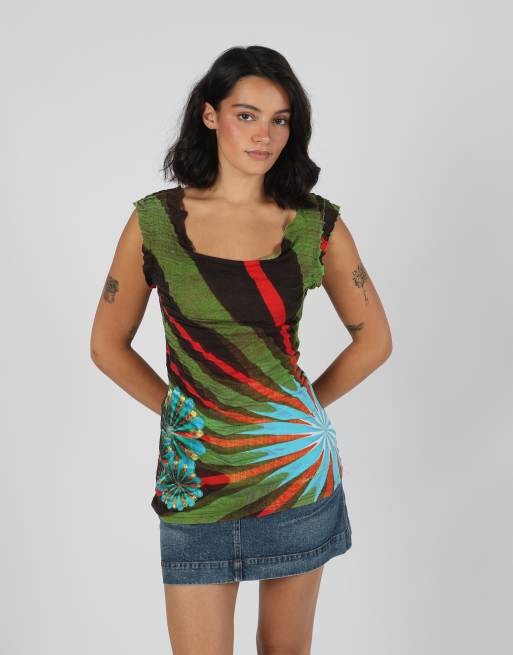 Vintage Desigual S blouse in dark green