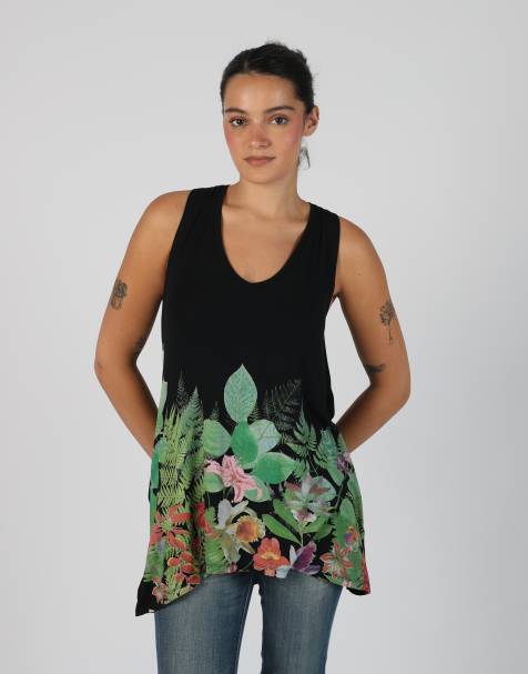 Vintage Desigual S blouse in dark green - view 1