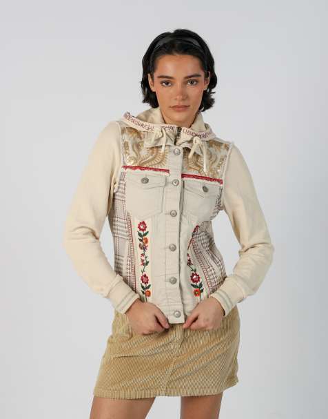 Vintage Desigual S denim jacket in beige - view 1