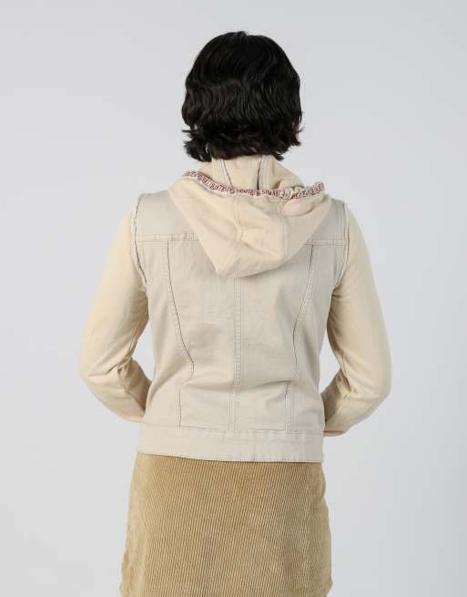 Vintage Desigual S denim jacket in beige, 2 of 4