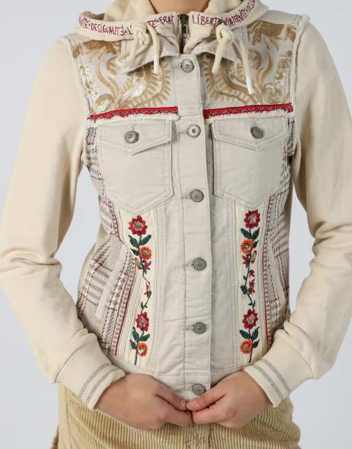 Vintage Desigual S denim jacket in beige, 4 of 4