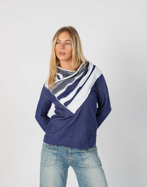 Vintage Desigual S long sleeve top in blue, 3 of 4