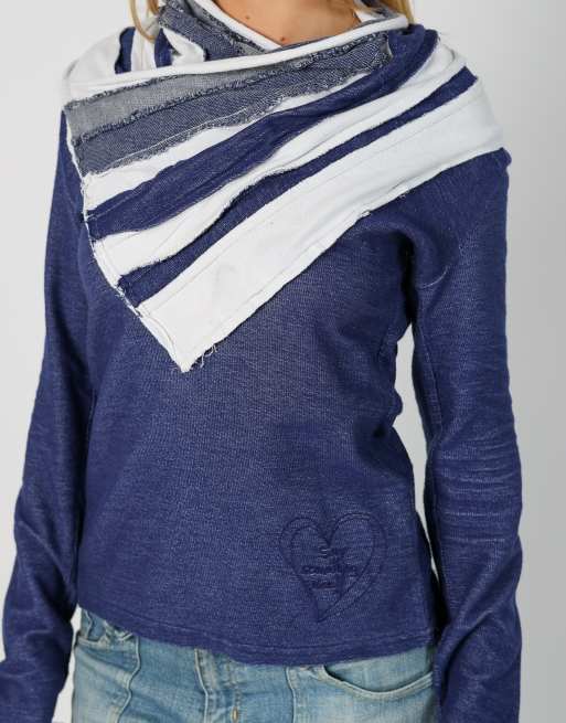 Vintage Desigual S long sleeve top in blue, 4 of 4