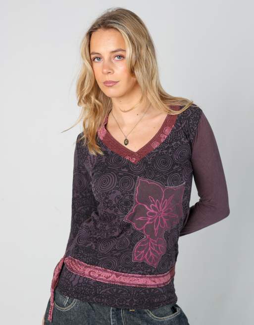 Vintage Desigual S long sleeve top in purple