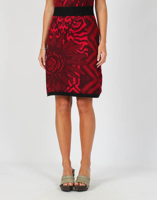 Vintage Desigual S woven midi dress in red, 2 of 4