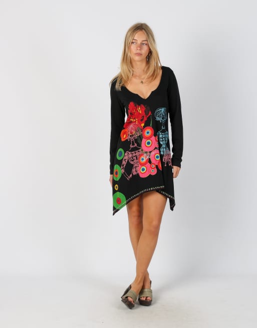 Vintage Desigual S woven mini dress in black, 1 of 4