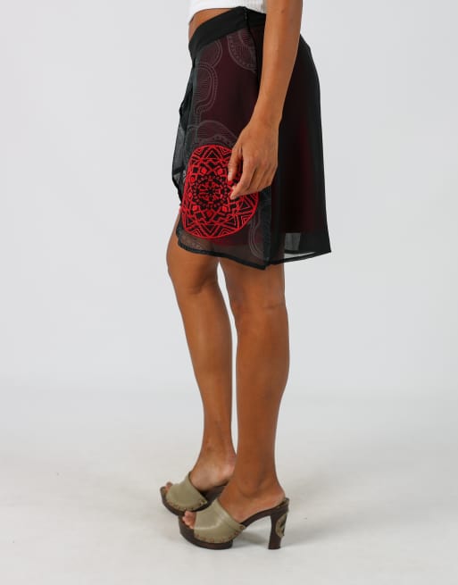 Vintage Desigual S woven mini skirt in black, 2 of 4