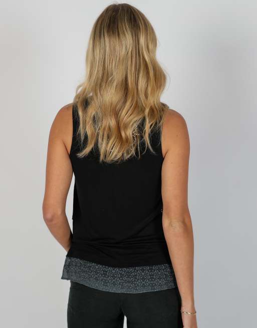 Vintage Desigual S woven top in black, 2 of 4