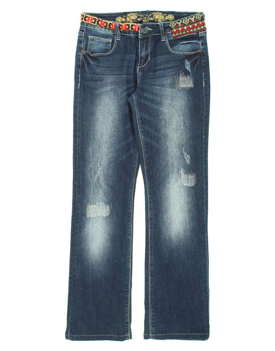 Vintage Desigual Size L Straight Jeans in Navy Blue