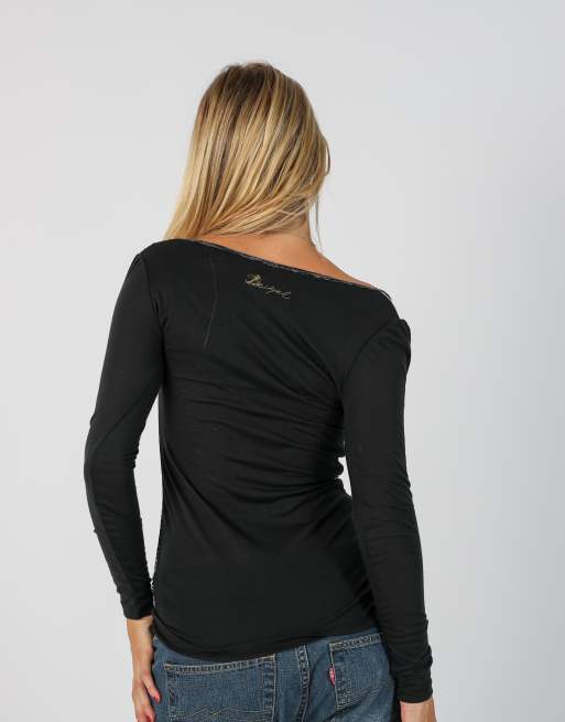 Vintage Desigual XS long sleeve top in black, 2 of 4