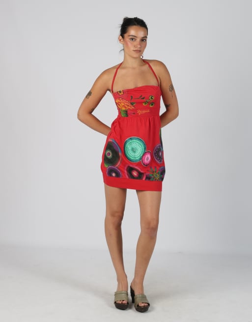Vintage Desigual XS woven mini dress in red