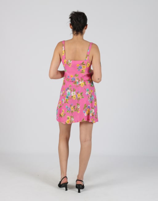 Vintage Deville S woven midi dress in pink, 3 of 4