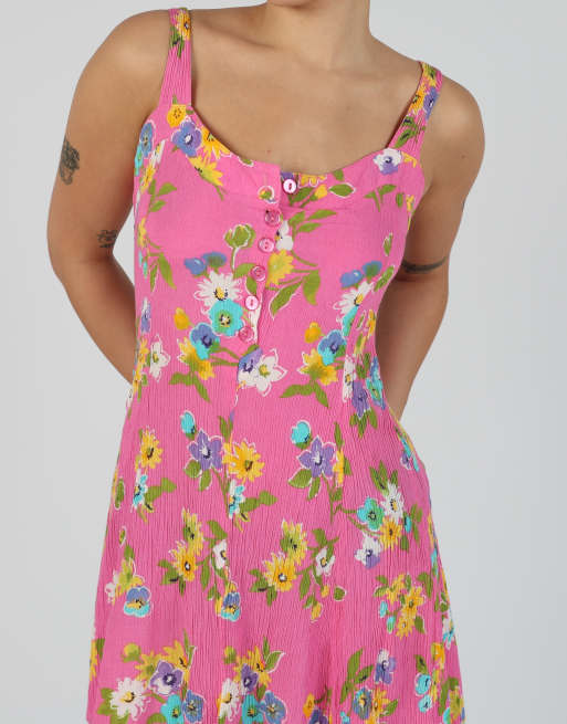 Vintage Deville S woven midi dress in pink, 4 of 4