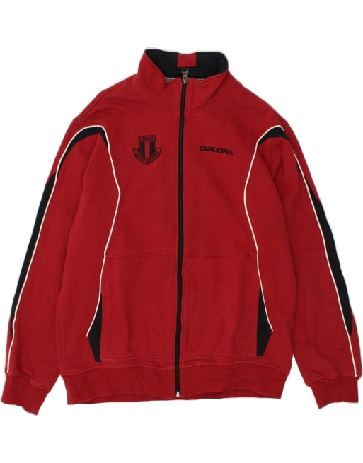 Vintage Diadora Italia Size XL Tracksuit Top Jacket in Red