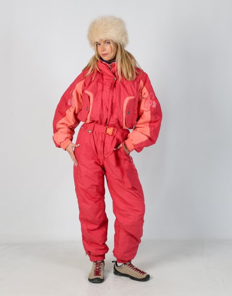 Vintage Diadora M ski suit in coral - view 1