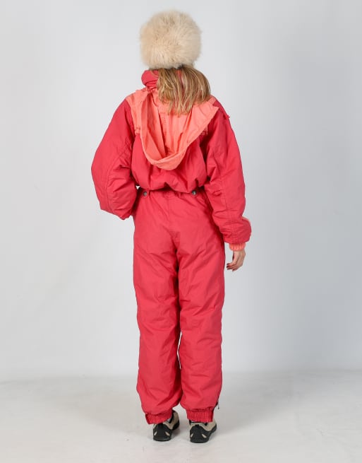 Vintage Diadora M ski suit in coral, 3 of 4