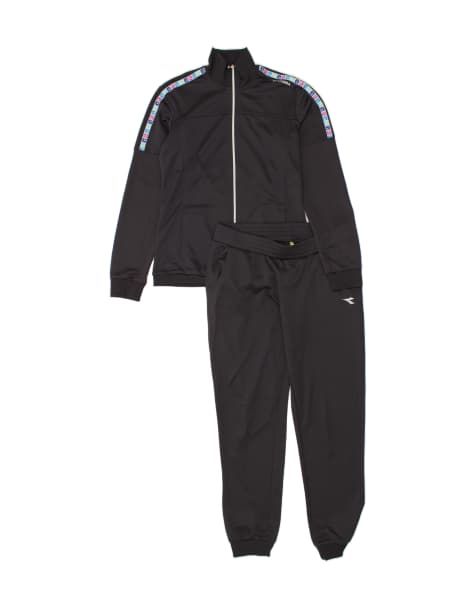 Vintage Diadora Size L Graphic Full Tracksuit in Grey - view 1