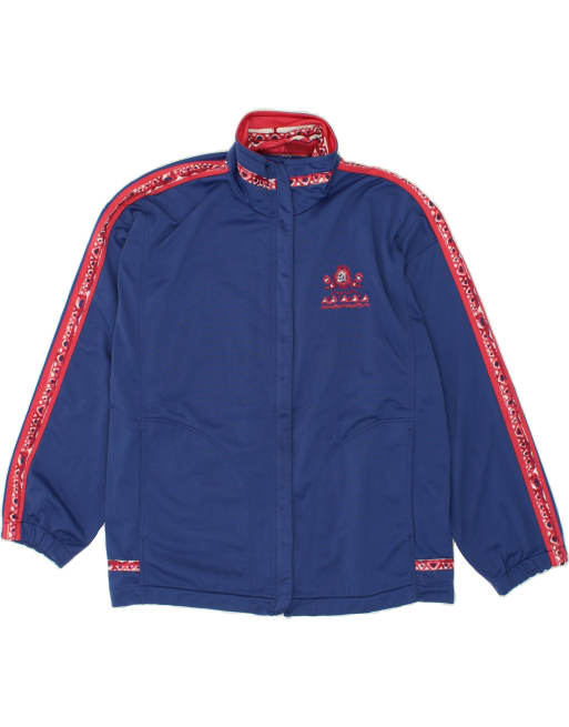 Vintage Diadora Size L Graphic Tracksuit Top Jacket in Blue