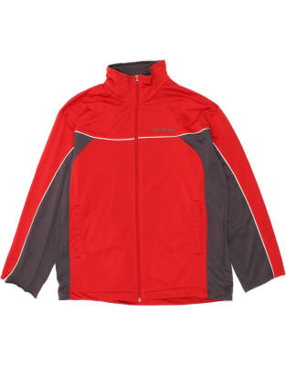 Vintage Diadora Size M Colourblock Tracksuit Top Jacket in Red