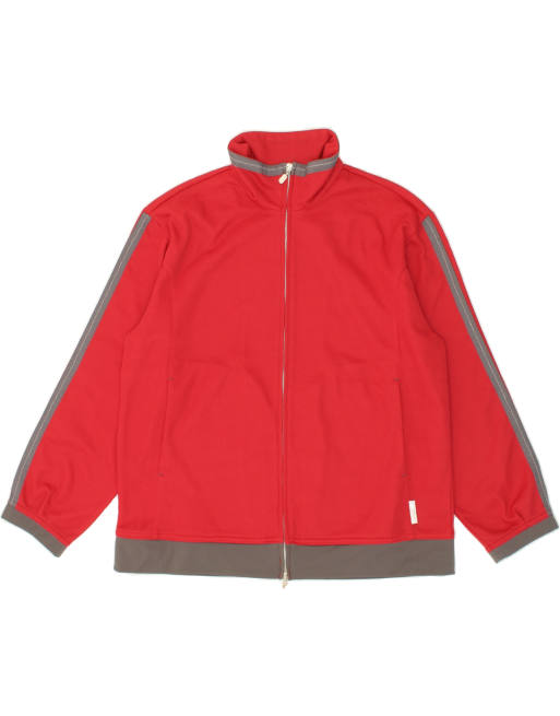 Vintage Diadora Size M Tracksuit Top Jacket in Red