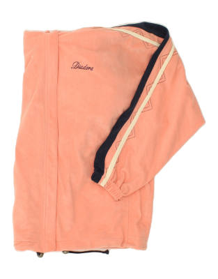 Vintage Diadora Size S Oversized Hooded Tracksuit Top Jacket in Pink