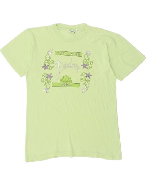 Vintage Rock diadora Size XL Graphic T-Shirt Top in Green