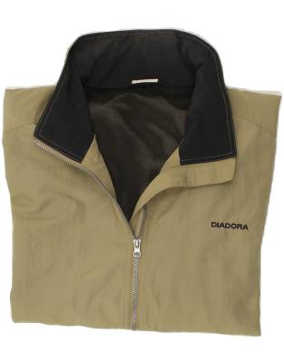 Vintage Diadora Size XL Hooded Rain Jacket in Khaki